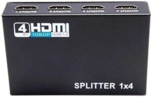 Splitter Distribuidor Hdmi 1x4 Divisor Full Hd 1.4 3d 1080p Preto - V1.4 3D