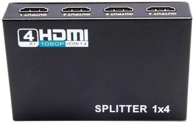 9bf7ba39dbb5e8659312222427fa4fa7.jpg Splitter Distribuidor Hdmi 1x4 Divisor Full Hd 1.4 3d 1080p Preto - V1.4 3D - Imagem 1