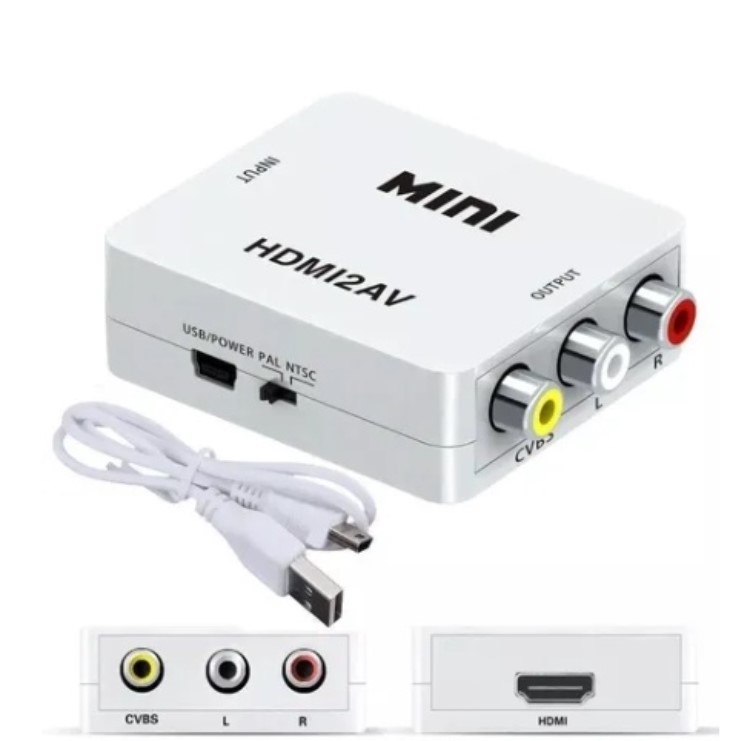 9d75cd928269b95e32643269ef4a3471.jpg Adaptador Conversor HDMI para AV RCA Full HD Alta Resolução HDMI2AV - Imagem 1