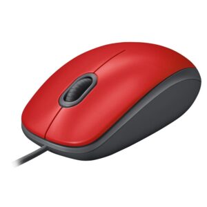 Mouse com fio USB Logitech M110 com Clique Silencioso, Design Ambidestro e Facilidade Plug and Play, Vermelho - Imagem 4