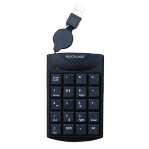 Teclado Com Fio Numérico Conexão Usb Cabo de 80cm Retrátil Preto - Imagem 2