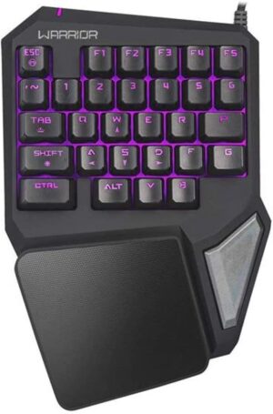 Teclado Gamer One Hand Drugi Semi Mecânico com Luz de Led Preto Warrior - Imagem 6