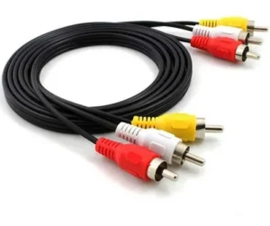 Cabo coaxial de áudio e vídeo RCA 3x3 Macho Para Tv, Vídeo Cassete, DVD, Home Theather, Blu-ray, aparelhos de TV a cabo