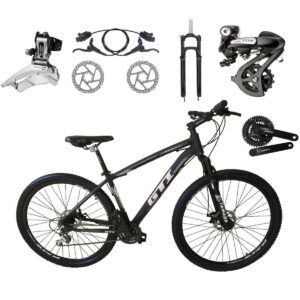 BICICLETA ARO 29 GTI ROMA PRETO/CINZA 17 - Imagem 2