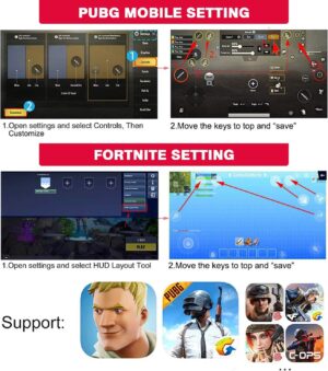 Controlador de jogos móvel com gatilhos L1R1 L2R2, controle móvel PUBG com operação de 6 dedos, controle remoto de joyst - Imagem 4