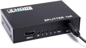 Splitter Distribuidor Hdmi 1x4 Divisor Full Hd 1.4 3d 1080p Preto - V1.4 3D - Imagem 4