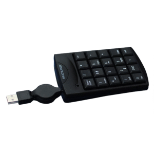 Teclado Com Fio Numérico Conexão Usb Cabo de 80cm Retrátil Preto - Imagem 3