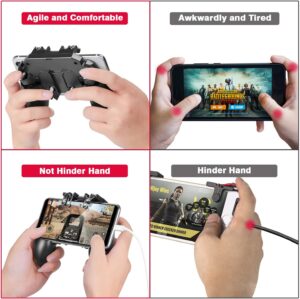 Controlador de jogos móvel com gatilhos L1R1 L2R2, controle móvel PUBG com operação de 6 dedos, controle remoto de joyst - Imagem 6