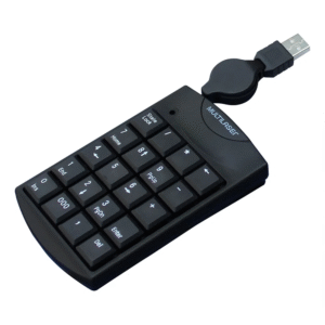 Teclado Com Fio Numérico Conexão Usb Cabo de 80cm Retrátil Preto - Imagem 5