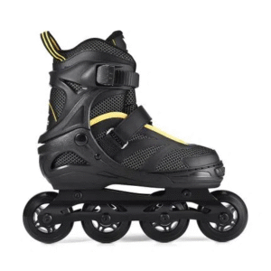 Patins Preto Com Amarelo Inline Regulável 37-40 G Atrio