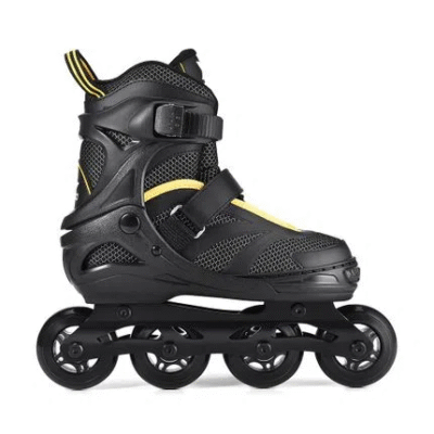 Patins Preto Com Amarelo Inline Regulável 37-40 G Atrio