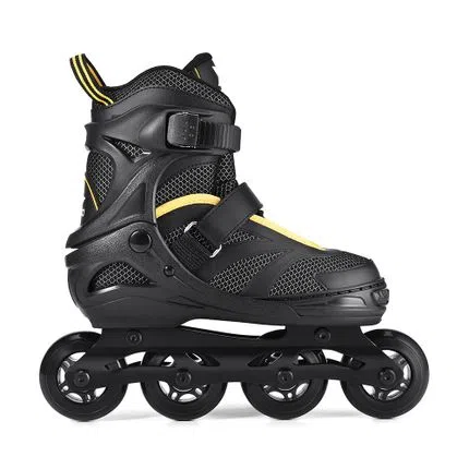 dc42f8166b0851516311b7e458e5c6a7.png Patins Preto Com Amarelo Inline Regulável 37-40 G Atrio - Imagem 1