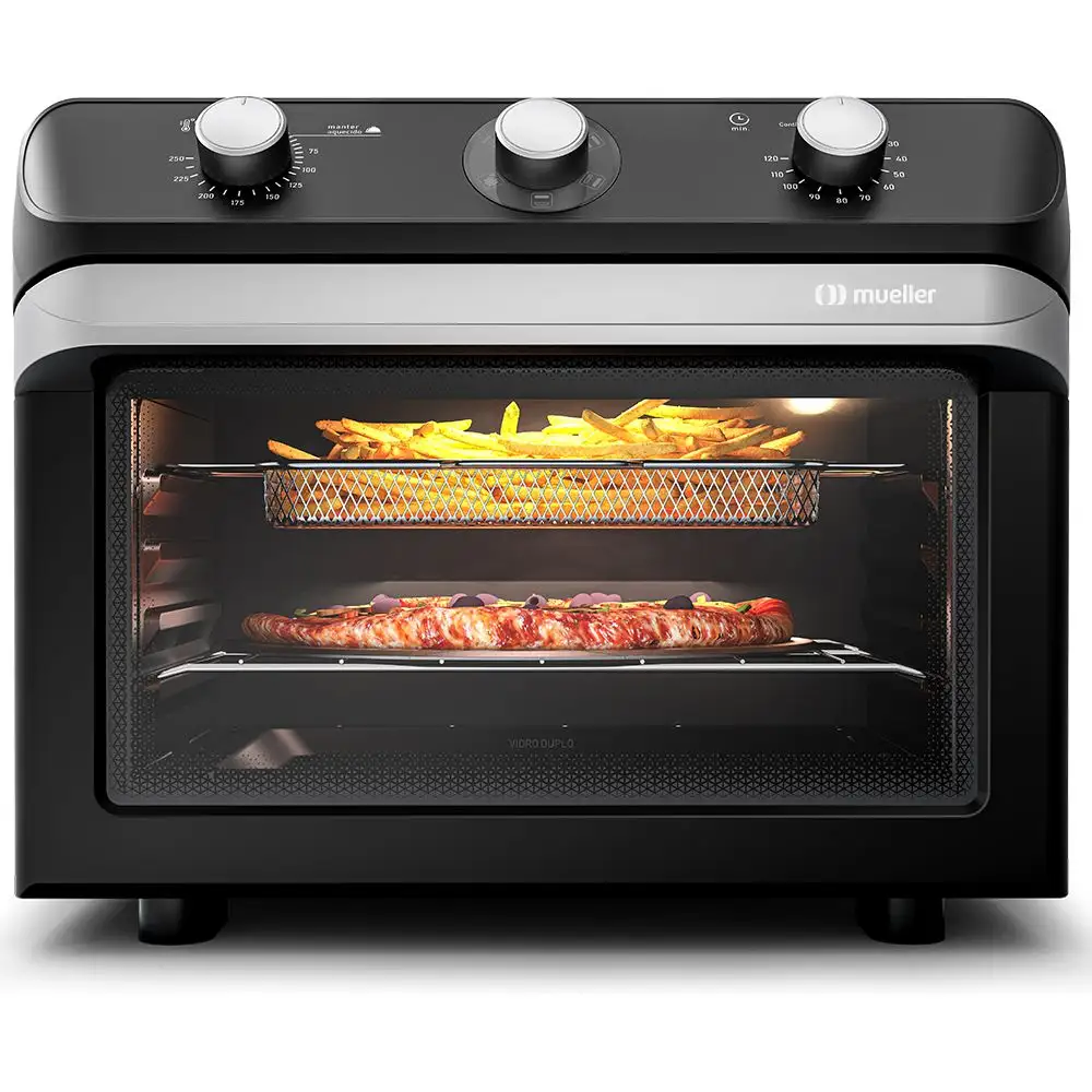 de0b722025de236373edc6d59dc34a15-1.webp Fritadeira elétrica sem óleo Fryer Air Forno Mueller 35 Litros preto fosco MFB35G 220V - Imagem 1