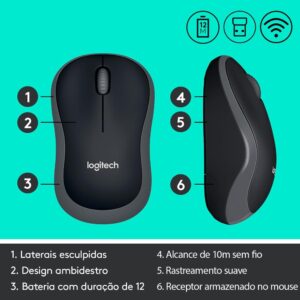 Teclado sem fio Logitech K270 com Teclas de Mídia de Fácil Acesso, Conexão USB, Pilhas Inclusas e Layout ABNT2 - Imagem 5