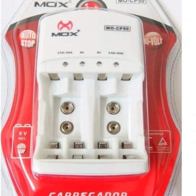 Carregador De Pilhas Baterias Bi-volt Auto Stop Mox Mo-cp50