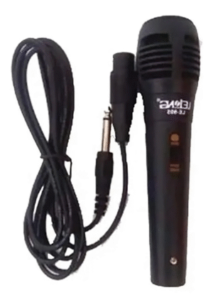 Microfone Profissional Le-905 Cabo P10 De Mão Com Fio 2,5 M - Lelong - Imagem 2
