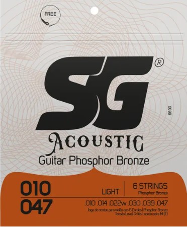 f2cb3d95a74ae71f924b07c446e3c91c.jpg Encordoamento para Violão em Aço .010 Light Phosphor Bronze SG - Imagem 1