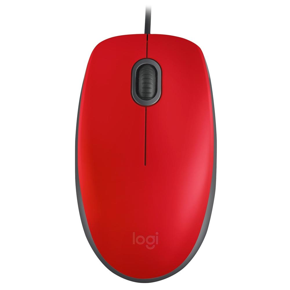 f6f9bd173862efbe8b94fa854125935b.jpg Mouse com fio USB Logitech M110 com Clique Silencioso, Design Ambidestro e Facilidade Plug and Play, Vermelho - Imagem 1