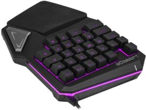 Teclado Gamer One Hand Drugi Semi Mecânico com Luz de Led Preto Warrior - Imagem 5