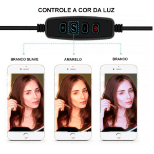Ring Light Com Suporte Para Celular E Tripé 26cm (10 polegadas) - Imagem 4