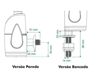 Torneira Eletrônica de Bancada ou Parede Prima Touch Zagonel 5500W 220V Branca - Imagem 5