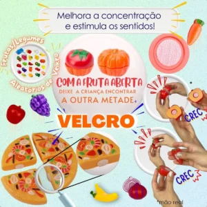 Brinquedo Comidinhas Infantil Pizza Frutas utensílios