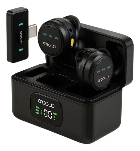 3419e227ef55dd7728802b8fd55282df.webp Microfone De Lapela A'Gold MCF-29TIPO-C Preto 2 microfones Sem fio - Imagem 1