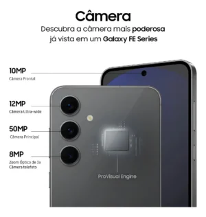 Smartphone Samsung Galaxy S24 FE 128GB Cinza 5G 8GB RAM 6,7" Câm. Tripla + Selfie 10MP - Imagem 3
