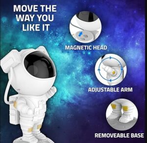 Projetor de Luz de Astronauta 7 efeitos de Nebulosa, Projetor de céu noturno e luzes espaciais para quarto, galáxia e es - Imagem 4