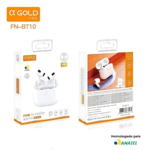 Fone de Ouvido sem Fio Estério Bluetooth FN-BT10 AGold - Imagem 2