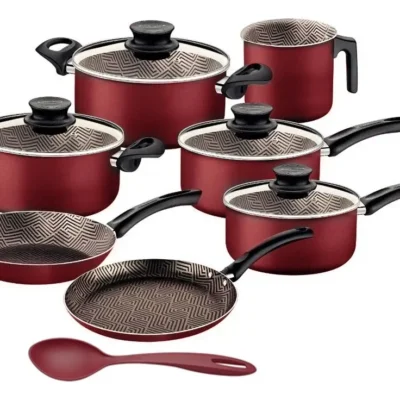 Jogo De Panelas Tramontina Paris Vermelho, 7 Peças + Colher