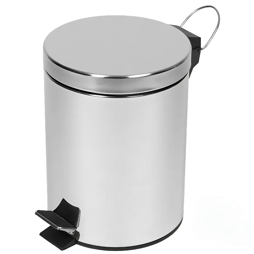 de12f9be1f6165a7610e392475f57eca.webp Lixeira Inox com Pedal Virgo 3 litros - Imagem 1