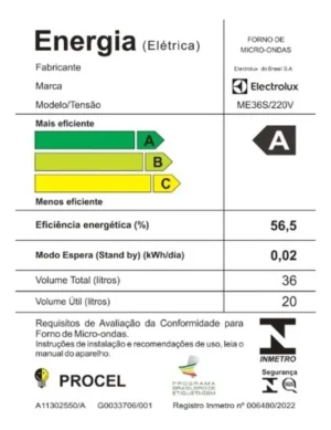 Micro-ondas Electrolux 36L ME36S cor Inox 220v - Imagem 6