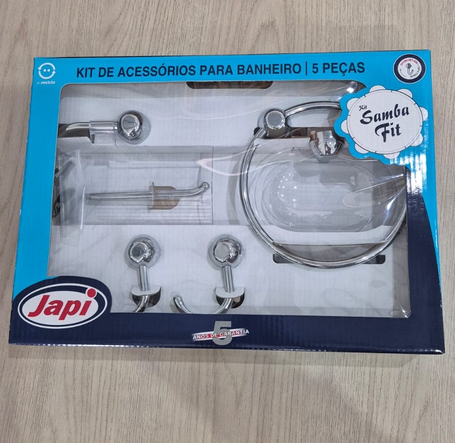 ed66b8ac4e1433e9185ce90479a49a37.jpeg Kit banheiro 5 Peças Japi Branco - Imagem 1