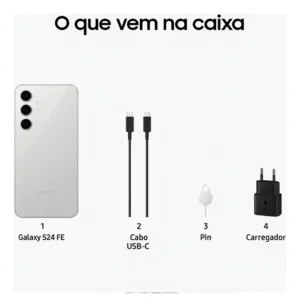 Smartphone Samsung Galaxy S24 FE 128GB Cinza 5G 8GB RAM 6,7" Câm. Tripla + Selfie 10MP - Imagem 2