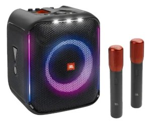 Caixa de Som JBL Party Box Encore Bluetooth com 2 Microfones Amplificada Portátil com Microfone IPX4 100W