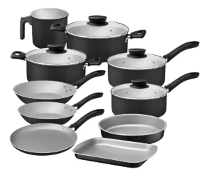 Jogo De Panelas 10 Peças Antiaderente Preta Linz Tramontina 1,2mm