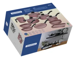 Jogo De Panelas 10 Peças Antiaderente Preta Linz Tramontina 1,2mm - Imagem 3
