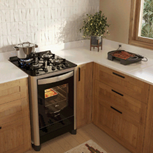 Fogão de Piso a Gás Fischer 4 bocas Gran Cheff Mesa Vidro 220V - Imagem 5