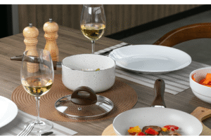 Jogo de Panelas Brinox Antiaderente Ceramic Life 5 Peças Granada com Indução Vanilla - Imagem 4
