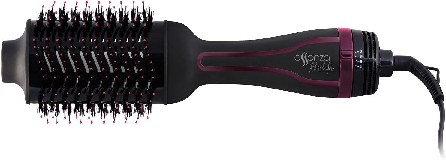 fca66a57c4c3726c1f9e6f64737590b7.jpg Escova Secadora Oval 220V - ESSENZA, Preto c/ detalhes Roxo - Imagem 1