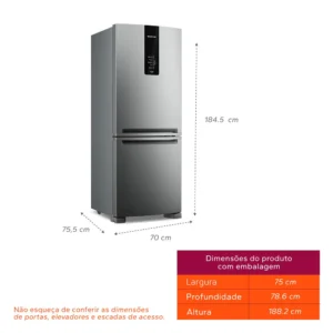 Geladeira Brastemp 447 Litros Frost Free Inverse Com Smart Flow e Fresh Box Inox BRE57FKBNA 220V - Imagem 2