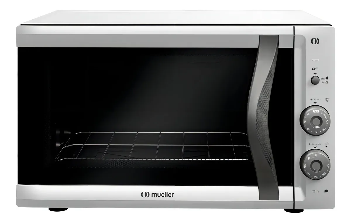 662afe0ec031ea7d183d010048e5c6b4.webp Forno Elétrico de bancada Mueller 50 litros Branco Vidro Duplo MFB50F 220V - Imagem 1