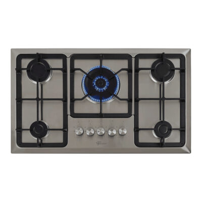 Cooktop a Gás Fischer 5 Bocas Tripla Chama Infinity com Trempe de ferro fundido Mesa Inox Bivolt
