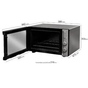 Forno Elétrico de bancada Mueller Espelhado 50 litros e Vidro Duplo MFB50F 220V - Imagem 3