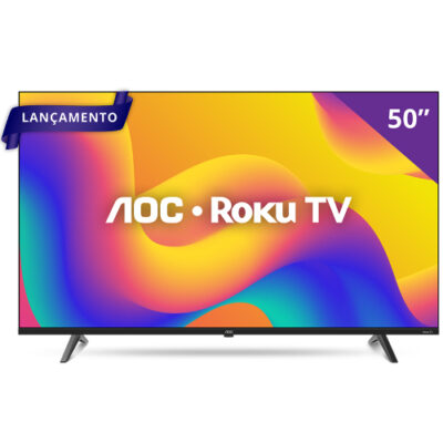 Smart TV 50" AOC 4K DLED 50U7045/78G Roku TV Quad Core 3 HDMI