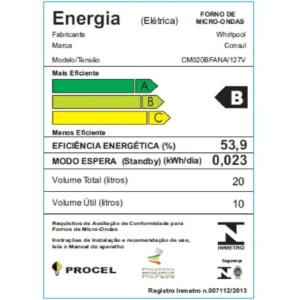 Micro-Ondas Consul 20L com Função Descongelar Design Moderno e Espelhado Inox CM020BFBNA 220 Volts - Imagem 6