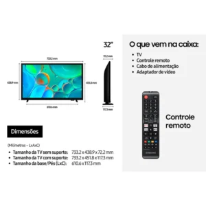 Smart TV 32" HD Samsung H5000F Sistema Operacional Tizen HDR PurColor UN32H5000FGXZD - Imagem 4