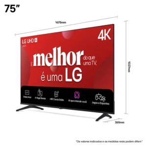 Smart TV 75" LG 4K Ultra HD UHD 75UA8550PSA webOS 25 α7 AI Processor 4K Gen8 Alexa 3 HDMI 2 USB - Imagem 3