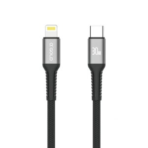 Cabo Turbo 30w Iphone x Tipo-C A´gold 2metros CB68 - Imagem 2